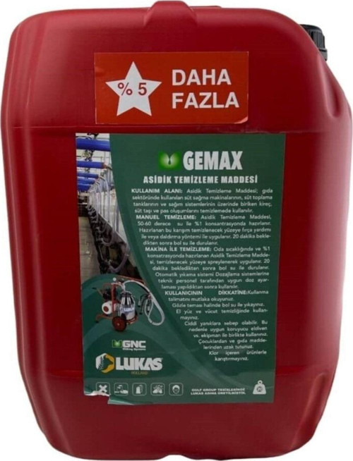 Süt Sağım Makina Temizlik Dezenfektan Asidik (20 Litre)