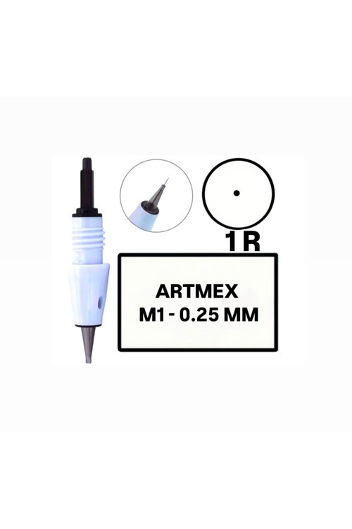 20 Adet ( Artmex - M1-R - 0.25mm -R1 ) Değiştirilebilir Kartuş Kalıcı Makyaj Ucu (İğne)