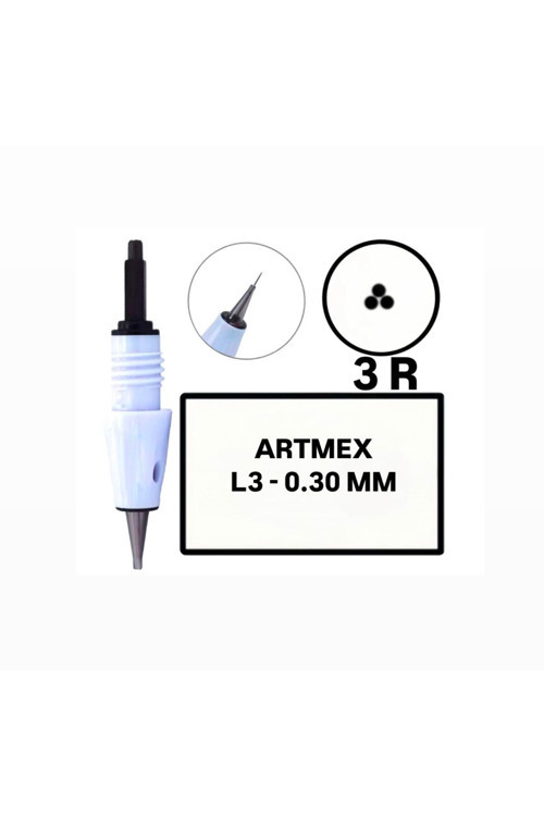 20 Adet ( Artmex - L3-R - 0.30mm -R3 ) Değiştirilebilir Kartuş Kalıcı Makyaj Ucu (İğne)