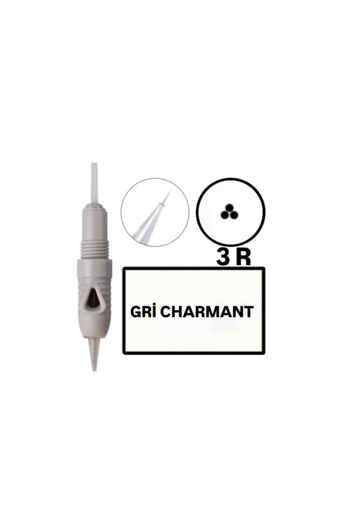 1 Adet ( Gri Charmant - R3 ) Kalıcı Makyaj Cihazı Değiştirilebilir Kartuş Uç ( İğne )