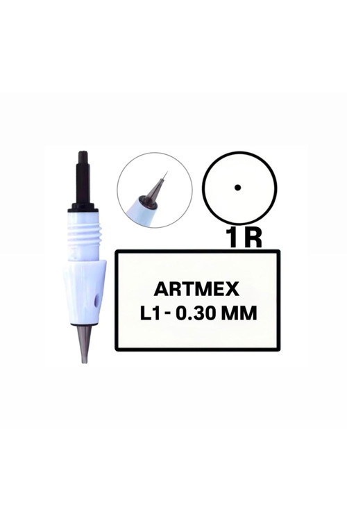 20 Adet ( Artmex - L1-R - 0.30mm -R1 ) Değiştirilebilir Kartuş Kalıcı Makyaj Ucu (İğne)