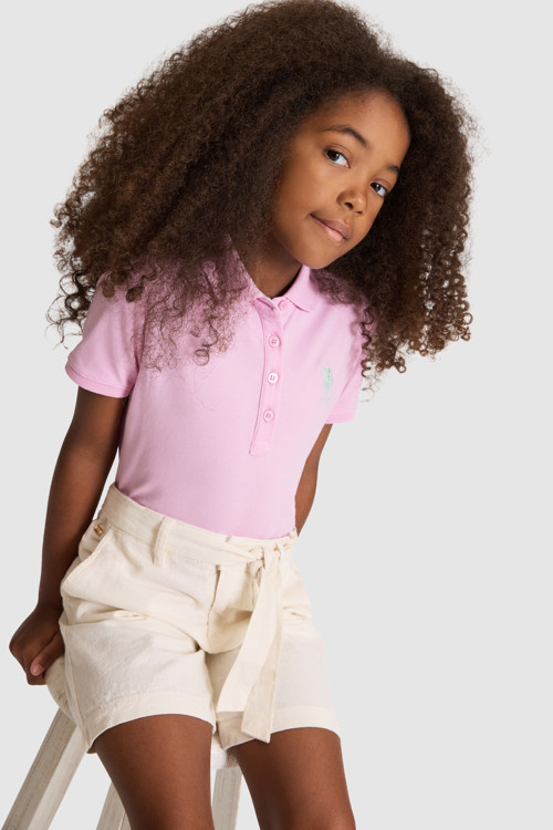 Kız Çocuk Polo Yaka Manolya Basic Tişört 50320287-VR211