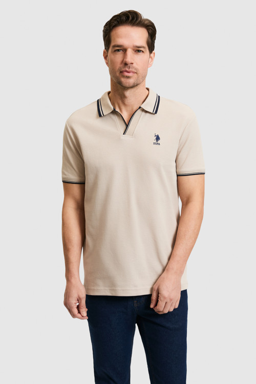 Erkek Slim Fit Polo Yaka Taş Tişört 50323894-VR049