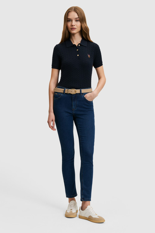 Kadın Koyu Mavi Jean Pantolon 50321891-DN0023