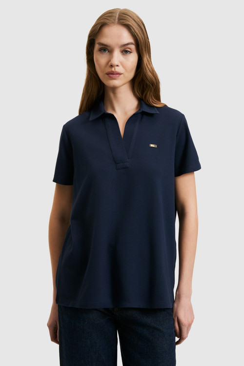 Kadın Lacivert Polo Yaka Basic Tişört 50323447-VR033