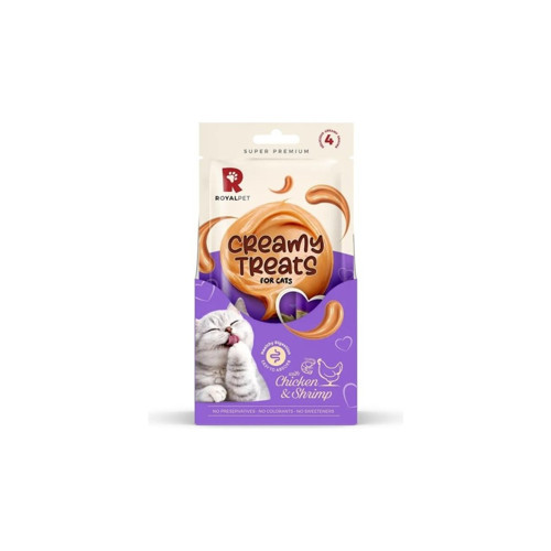 Royalpet Kediler İçin Tavuklu, Karidesli Krema Ödül Maması 4x14gr
