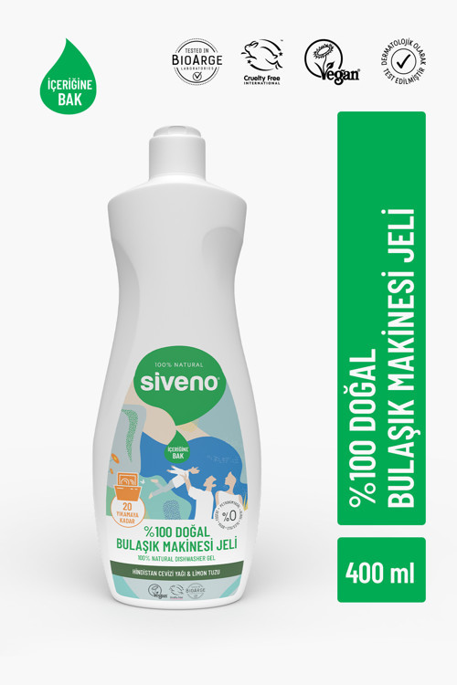 %100 Doğal Bulaşık Makinesi Jeli Kireç Önleyici & Temizleyici Limon Tuzu Noniyonik Yüzey Aktif 400 ml