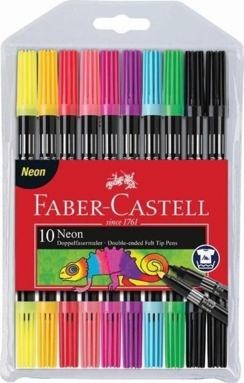 Faber-Castell Neon Çift Taraflı Keçeli Kalem 10 Renk 
