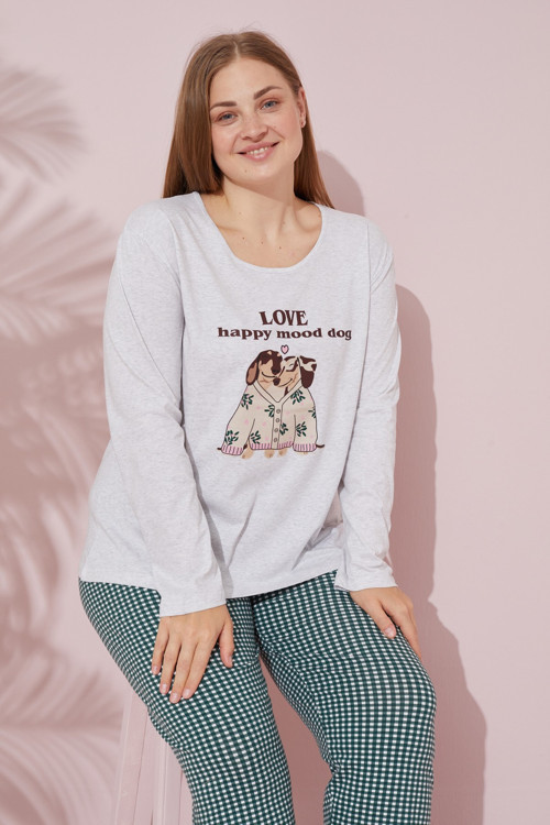 Pamuklu Curve Büyük Beden Battal Boy Örme Pijama Takım 24240705