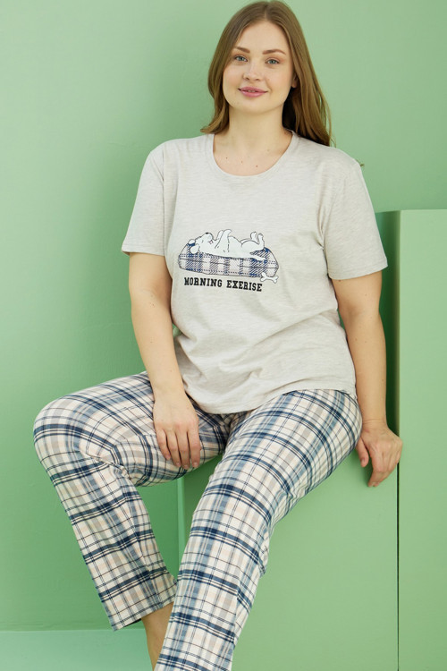 Curve Büyük Beden Battal Boy Pamuklu Pijama Takım25113745