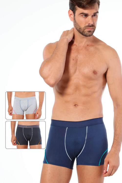 Erkek Asorti 3'Lü Pamuklu Boxer 738 .