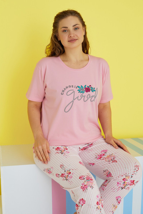 Curve Büyük Beden Battal Boy Örme Pijama Takımı