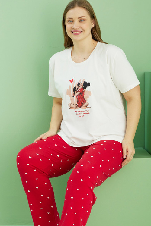 Curve Büyük Beden Battal Boy Pamuklu Pijama Takım25113780