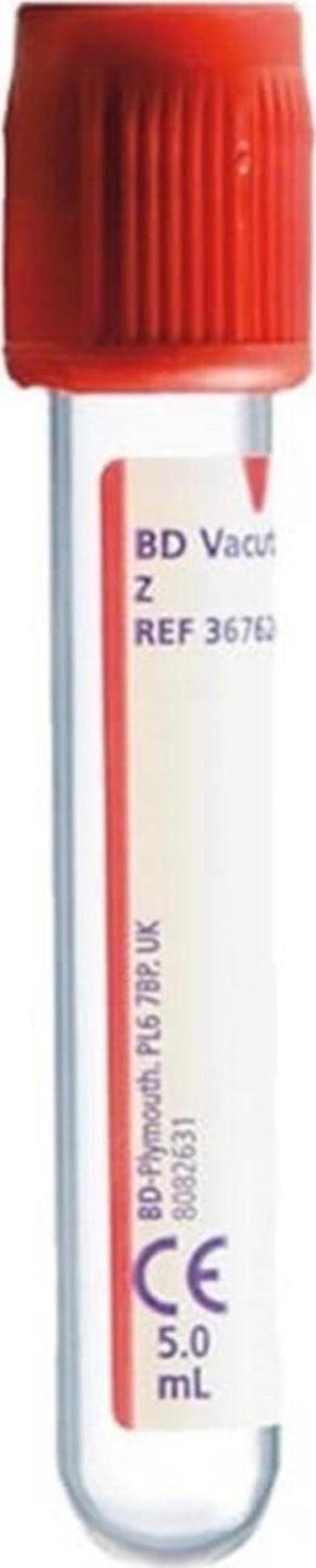 Kırmızı Kapaklı Vakumlu Boş Kan Alma Tüpü 10 Ml