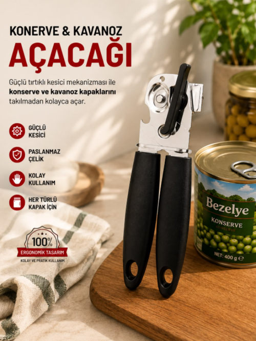 Plastik Saplı Kaymaz Konserve Kutu Ve Kavanoz Açacağı