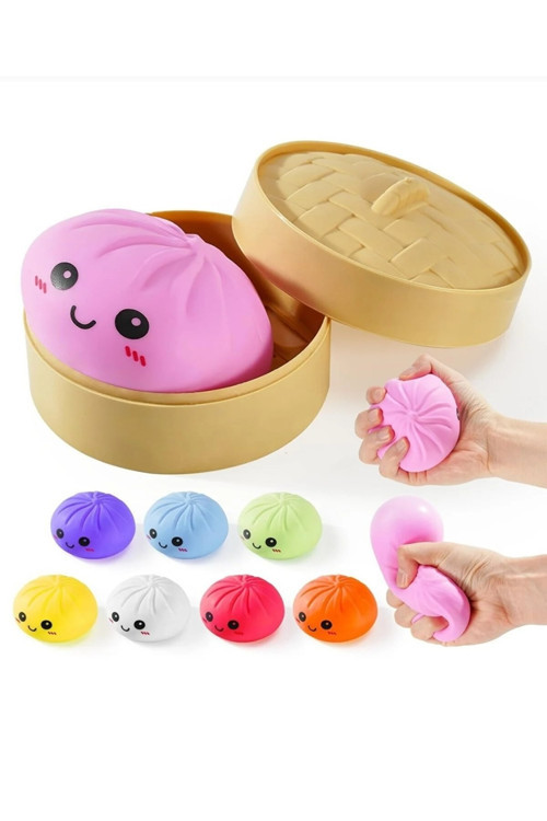 Squishy Dumpling Sürpriz Kapalı Paket Renkli Mat Çin Mantısı Sukuşi Özel Kutulu Büyük Boy 10x10 cm
