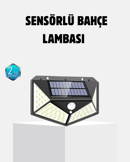 Güneş Enerjili 100 Led Dış Mekan Lamba Hareket Sensörlü, Uzun Süreli Solar Aydınlatma