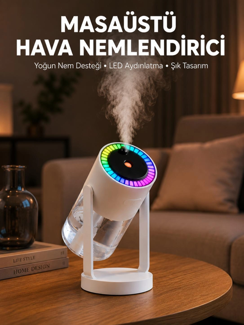Araç Ev İçin Hava Nemlendirici Projektörlü Sessiz Buhar Yeni Nesil