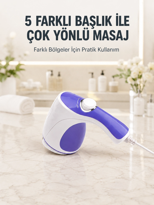 Elektrikli Masaj Aleti 5 Başlıklı Güçlü Titreşimli Selülit Karşıtı Vücut Masaj