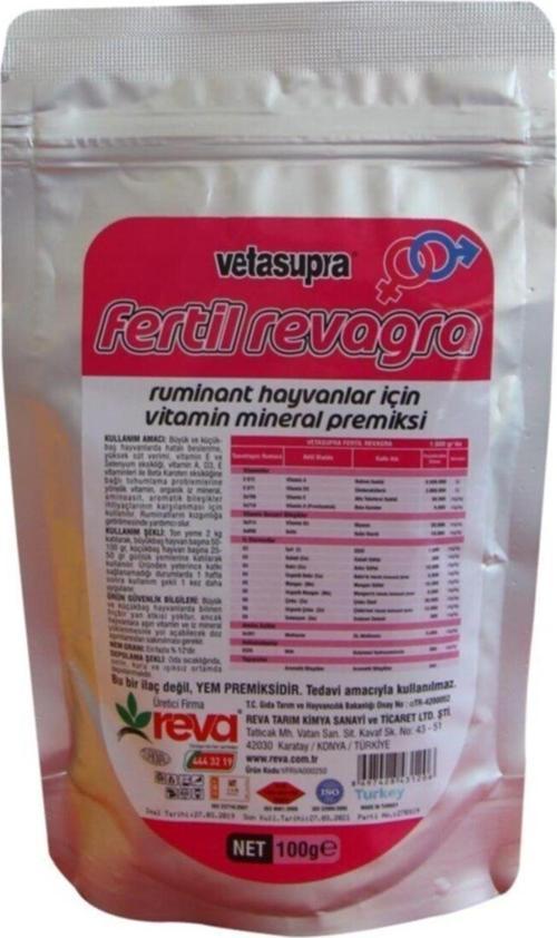 Vetasupra Sığır Kızgınlık Arttırıcı Revagra 100 Gr-Büyükbaş-Küçükbaş Hayvan Yem Katkı 20 Adet