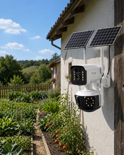 Güneş Enerjili Arıcı Kamerası 4G Sım Kartlı 9Mp Üç Lens Yayla Güvenlik Kamerası