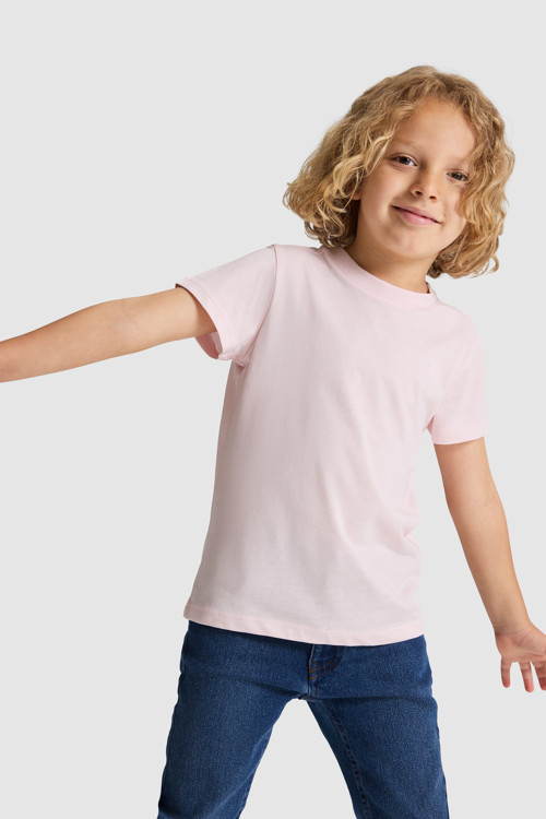Erkek Çocuk Açık Pembe Bisiklet Yaka Basic Tişört 50325555-VR078