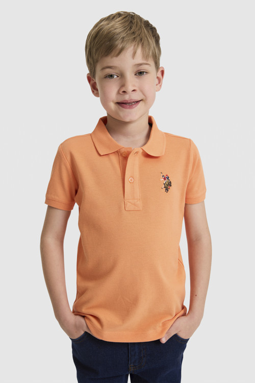 Erkek Çocuk Turuncu Polo Yaka Basic Tişört 50325608-VR051