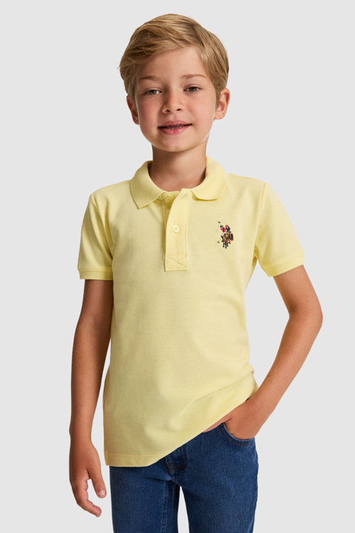 Erkek Çocuk Açık Sarı Polo Yaka Basic Tişört 50325608-VR004