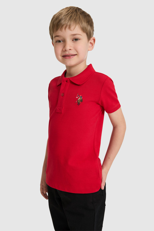 Erkek Çocuk Kırmızı Polo Yaka Basic Tişört 50325608-VR030
