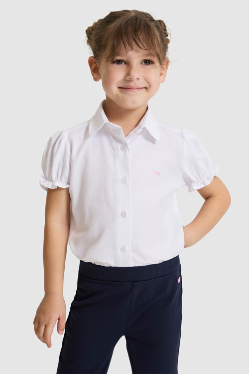 Kız Çocuk Beyaz Kısa Kollu Gömlek 50324744-VR013