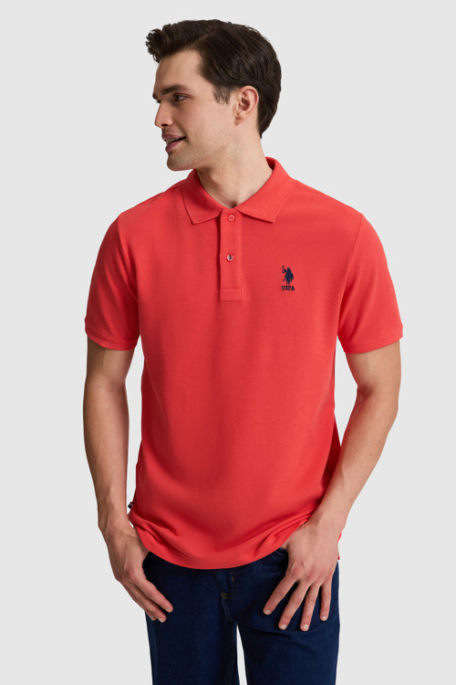 Erkek Regular Fit Polo Yaka Kırmızı Basic Tişört 50322314-VR213
