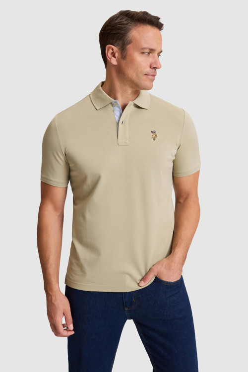 Erkek Açık Haki Regular Fit Polo Yaka Basic Tişört 50324937-VR183