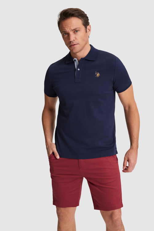 Erkek Lacivert Regular Fit Polo Yaka Basic Tişört 50324937-VR033