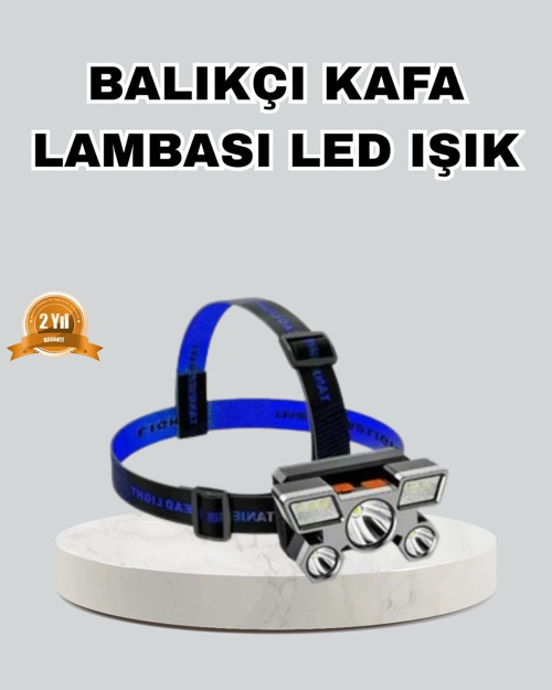 Outdoor ve Gece Balıkçılığı İçin LED Kafa Lambası – USB Şarjlı 60° Ayarlanabilir Far