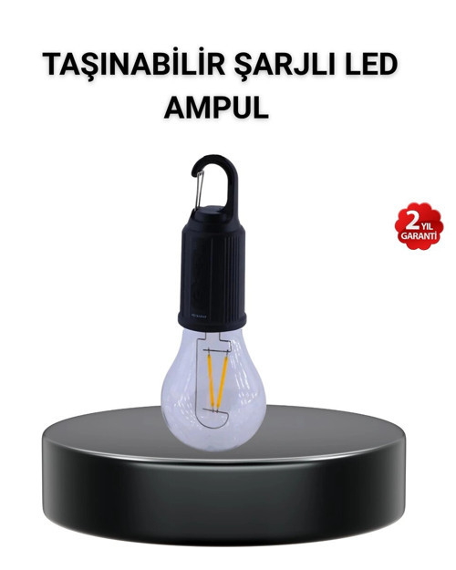 Taşınabilir Şarjlı LED Kamp Lambası – Type-C Girişli ve Kancalı Tasarım