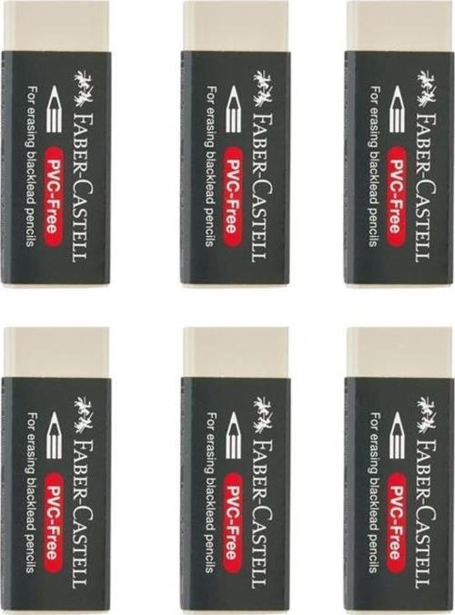 Faber-Castell Büyük Silgi Beyaz PVC Free 6 lı 188539