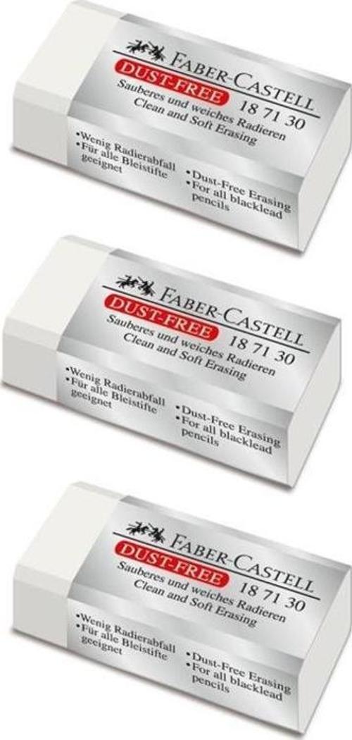Faber-Castell Dust Free Küçük Silgi Beyaz 3 lü 187130