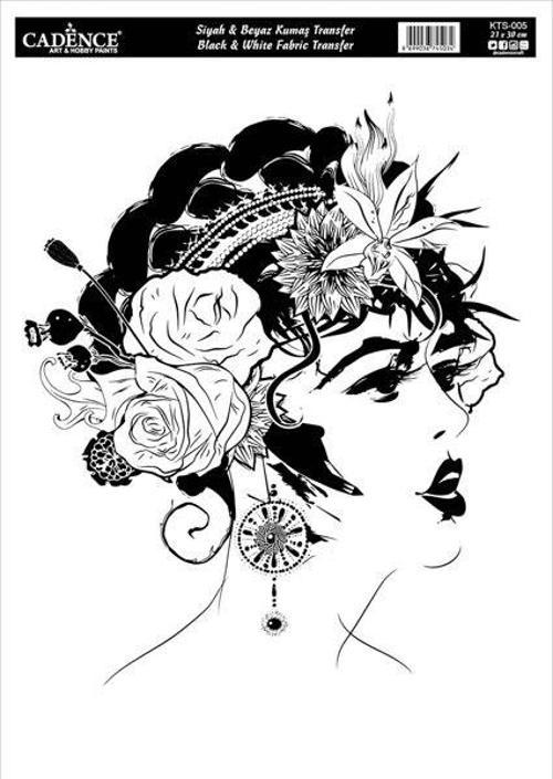 Siyah&Beyaz Kumaş Transfer 21x30 cm. KTS-005