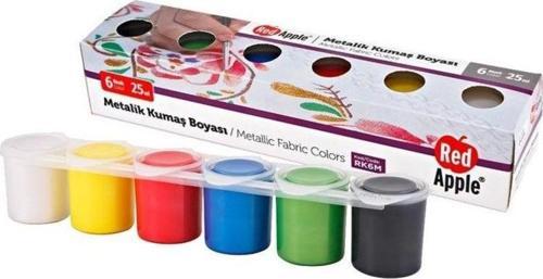 Metalik Kumaş Boyası 6 Renk x 25 ml.