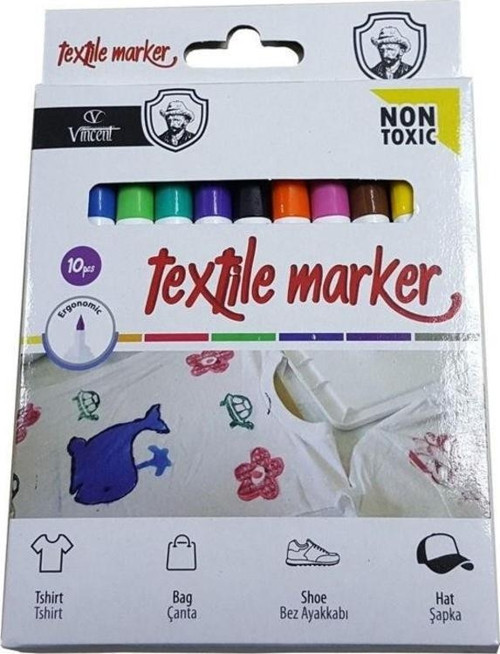 Tex Liner Keçeli Tekstil Boya Kalemi 10 Renk