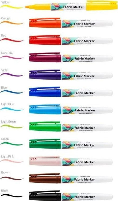 Fabric Marker Kumaş Boyama Kalemi 12 Renk