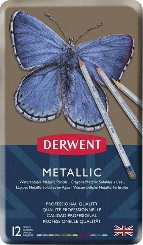 Metalik Renkli Boya Kalemi 12'li Teneke Kutu