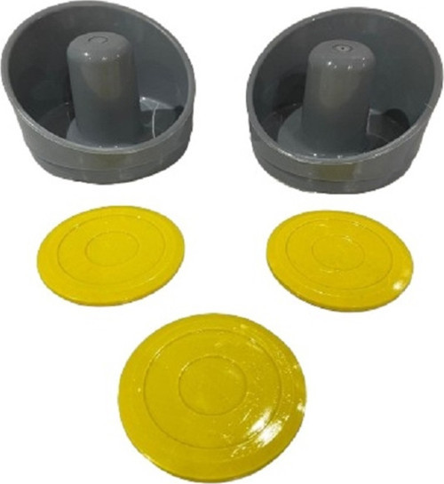 Gri Renk Aır Hockey Elcik Ve Sarı Renk Disk Havalı Hockey Tokacı Ve Diskleri