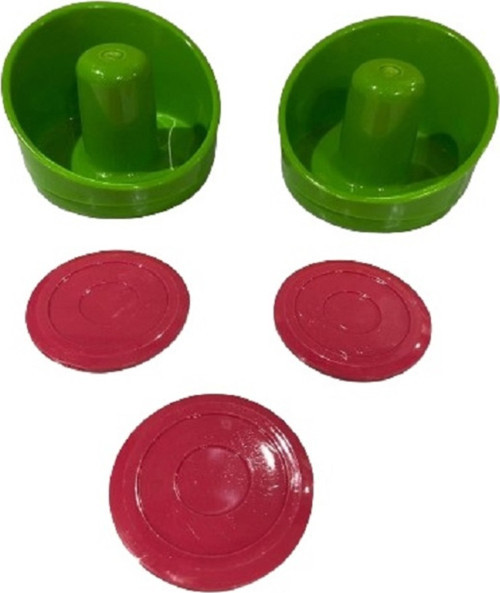 Yeşil Renk Aır Hockey Elcik Ve Pembe Renk Disk Havalı Hockey Tokacı Ve Diskleri