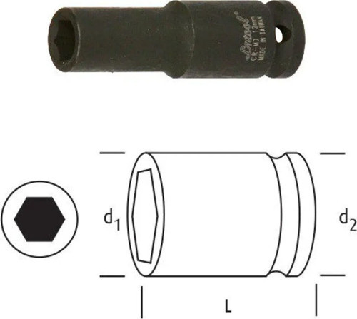 LN12D08 Uzun Lokma 1/2'' 8mm