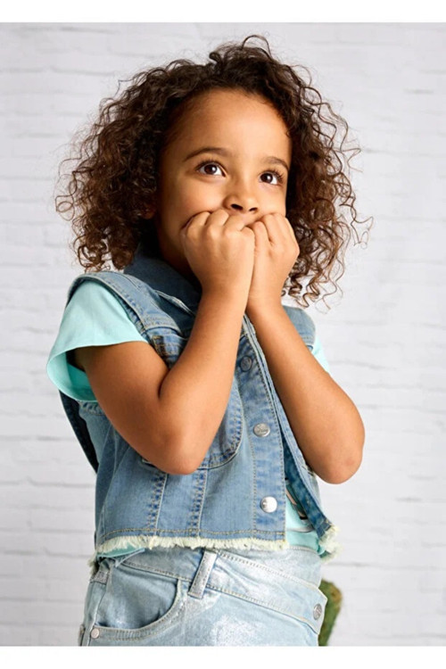 Kız Çocuk Denim Yelek 3364