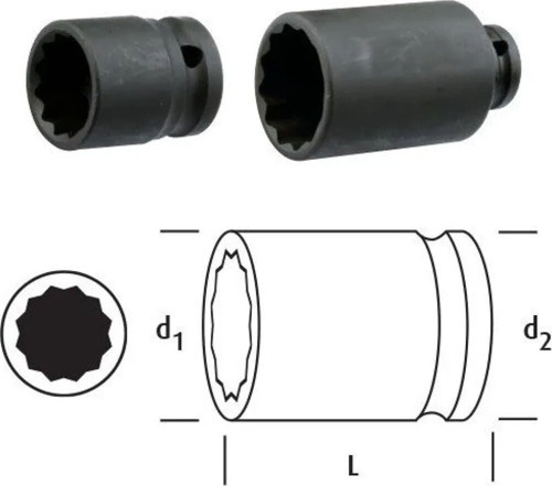 LN12YD10 Uzun Yıldız Lokma 1/2'' 10mm