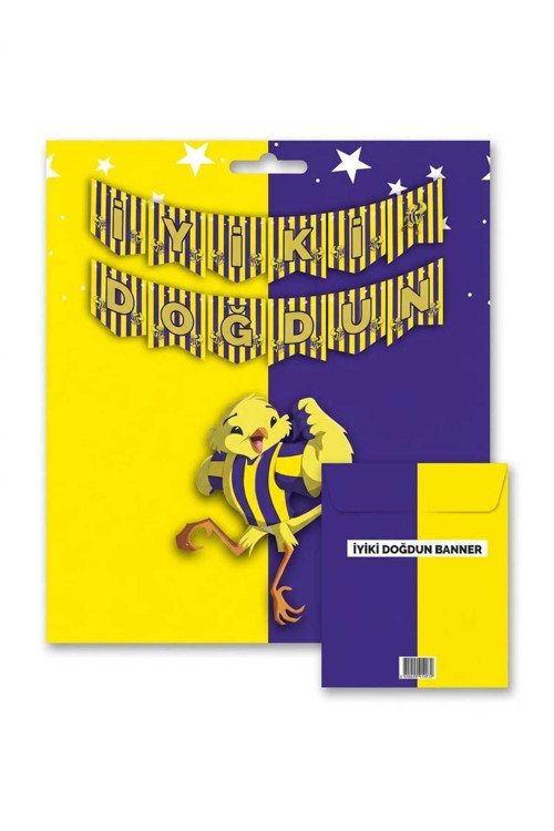 Sarı-Lacivert İyiki Doğdun Banner
