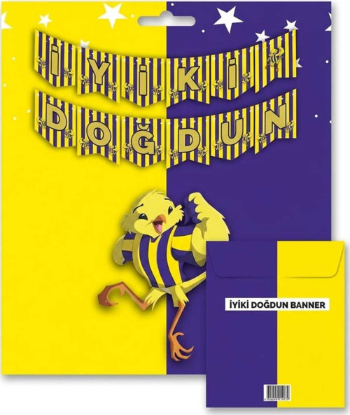Sarı-Lacivert İyiki Doğdun Banner