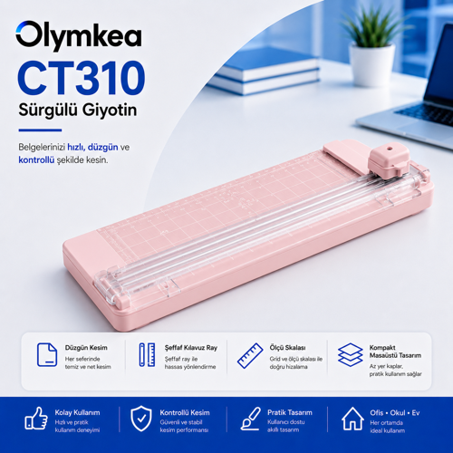CT310 Taşınabilir Kağıt Kesme Makinesi | 10 Yaprak Kapasiteli Paper Trimmer
